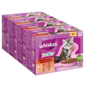 48x85g Whiskas Junior klasszikus válogatás szószban nedves macskatáp - Kisállat kiegészítők webáruház - állateledelek