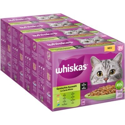 48x85g Whiskas Senior 7+ vegyes válogatás szószban nedves macskatáp - Kisállat kiegészítők webáruház - állateledelek