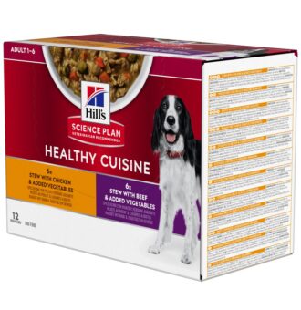 48x90g Hill's Science Plan Canine Adult Healthy Cuisine csirke & marha nedves kutyatáp - Kisállat kiegészítők webáruház - állateledelek