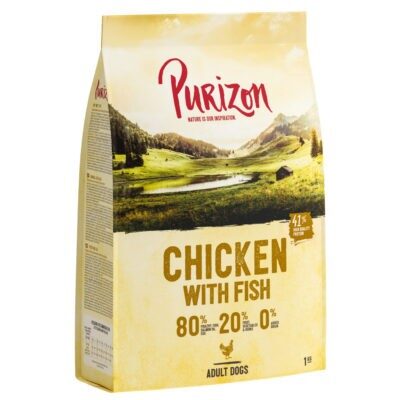 4kg Purizon Adult csirke & hal gabonamentes száraz kutyatáp új receptúrával - Kisállat kiegészítők webáruház - állateledelek