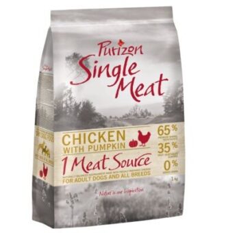 4kg Purizon Single Meat Adult csirke & tök  - gabonamentes száraz kutyatáp - Kisállat kiegészítők webáruház - állateledelek