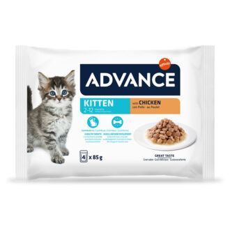 52x85g Advance Kitten csirke nedves macskatáp - Kisállat kiegészítők webáruház - állateledelek