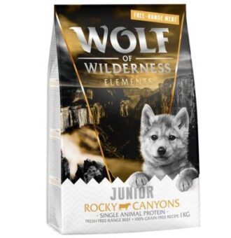 5x1kg Wolf of Wilderness JUNIOR "Rocky Canyons" - szabadtartású marha