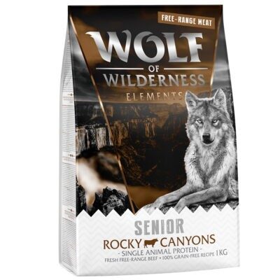 5x1kg Wolf of Wilderness SENIOR "Rocky Canyons" - szabadtartású marha