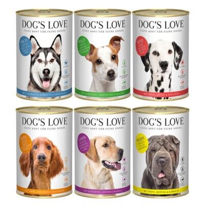 6x 400g Dog's Love Adult mix csomag (6 fajta) nedves kutyaeledel (6 fajta) - Kisállat kiegészítők webáruház - állateledelek