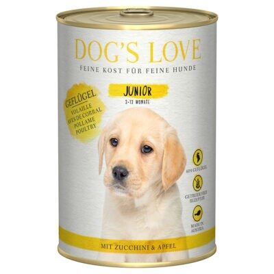 6x 400g Dog's Love Junior baromfi nedves kutyatáp - Kisállat kiegészítők webáruház - állateledelek