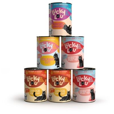6x 400g Lucky Lou Adult Tasty-Mix Tasting Mix nedves macskaeledel felnőtteknek - Kisállat kiegészítők webáruház - állateledelek
