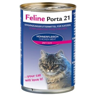 Feline Porta 21 gazdaságos csomag - 24 x 400 g - Csirke - Kisállat kiegészítők webáruház - állateledelek