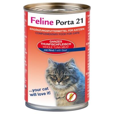 Feline Porta 21 gazdaságos csomag - 24 x 400 g - Tonhal & marha - Kisállat kiegészítők webáruház - állateledelek