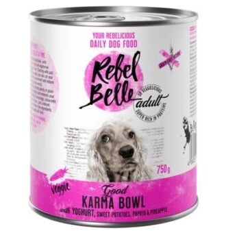 12x750g Rebell Belle Adult Good Karma Bowl - vegetáriánus nedves kutyatáp - Kisállat kiegészítők webáruház - állateledelek
