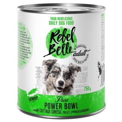 12x750g Rebell Belle Adult Pure Power Bowl - vegetáriánus nedves kutyatáp - Kisállat kiegészítők webáruház - állateledelek