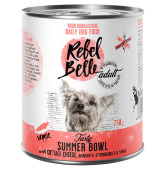 12x750g Rebell Belle Adult Tasty Summer Bowl - vegetáriánus nedves kutyatáp - Kisállat kiegészítők webáruház - állateledelek