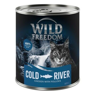 12x800g Wild Freedom Adult Cold River - tőkehal & csirke gabonamentes nedves macskatáp - Kisállat kiegészítők webáruház - állateledelek