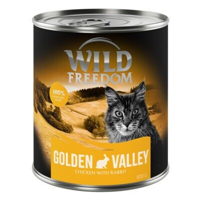 12x800g Wild Freedom Adult Golden Valley - nyúl & csirke gabonamentes nedves macskatáp - Kisállat kiegészítők webáruház - állateledelek