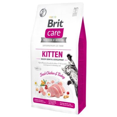 2x7kg Brit Care Grain-Free Kitten Healthy Growth & Development száraz macskatáp - Kisállat kiegészítők webáruház - állateledelek