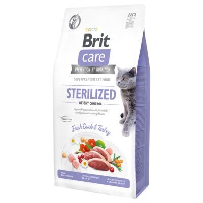 2x7kg Brit Care Grain-Free Sterilized Weight Control száraz macskatáp - Kisállat kiegészítők webáruház - állateledelek