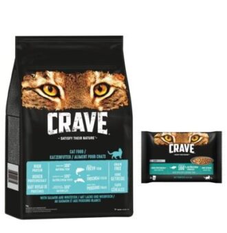 7kg Crave Adult lazac & fehér hal száraz macskatáp+4x85g szósz tonhallal nedvestáp akciósan - Kisállat kiegészítők webáruház - állateledelek