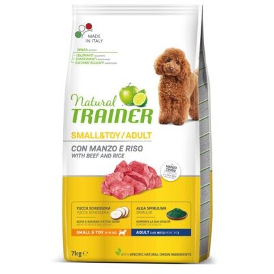 2x7kg Natural Trainer Small & Toy Adult marha & rizs száraz kutyatáp - Kisállat kiegészítők webáruház - állateledelek