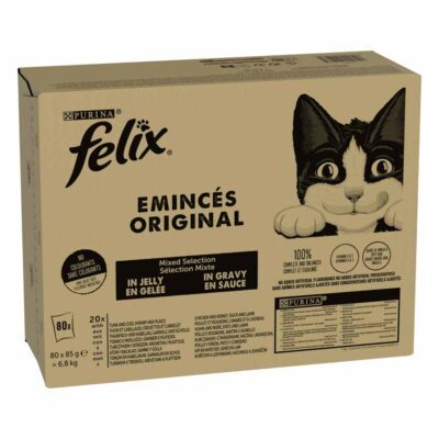 80x85g Felix Classic hús- és halválogatás nedves macskatáp - Kisállat kiegészítők webáruház - állateledelek
