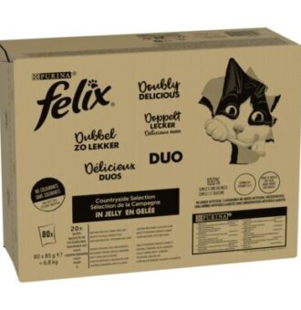 80x85g Felix Fantastic Duplán finom nedves macskatáp - Kisállat kiegészítők webáruház - állateledelek