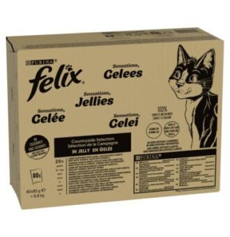 80x85g Felix Sensations vidéki válogatás nedves macskatáp - Kisállat kiegészítők webáruház - állateledelek