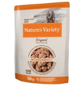 8x300g Nature's Variety Original Paté No Grain Medium/Maxi Adult csirke nedves kutyatáp 6+2 ingyen akcióban - Kisállat kiegészítők webáruház - állateledelek