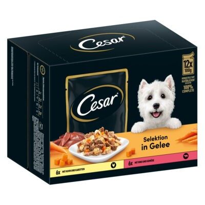 48x100g Cesar hús- és zöldségválogatás aszpikban nedves kutyatáp - Kisállat kiegészítők webáruház - állateledelek
