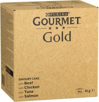 Jumbopack: 96x85g Gourmet Gold nedves macskatáp- Rafinált ragu: marha