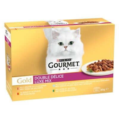 96x85g Gourmet Gold Duo Delice jumbopack nedves macskatáp - Kisállat kiegészítők webáruház - állateledelek