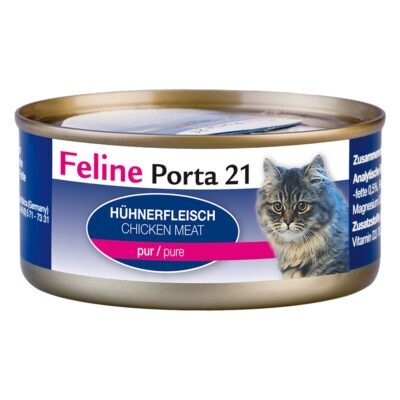 Feline Porta 21 gazdaságos csomag - 24 x 156 g - Csirke - Kisállat kiegészítők webáruház - állateledelek