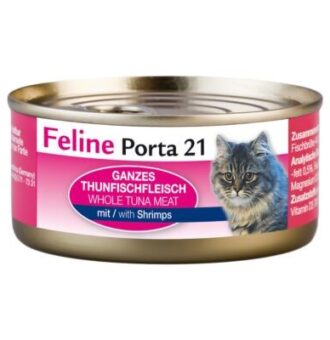 Feline Porta 21 gazdaságos csomag - 24 x 156 g - Tonhal & garnélarák - Kisállat kiegészítők webáruház - állateledelek