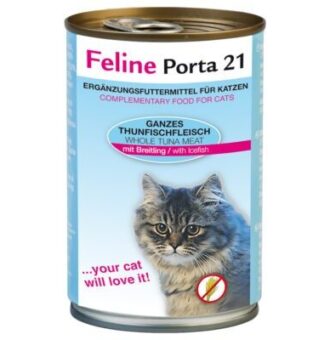 6x400g Feline Porta 21 tonhal & sprotni(gabonamentes nedves macskatáp - Kisállat kiegészítők webáruház - állateledelek