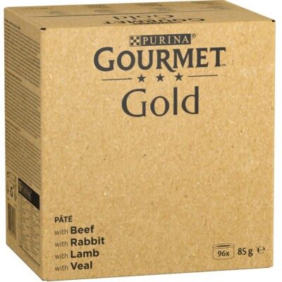 Jumbopack: 96x85g Gourmet Gold nedves macskatáp- Finom pástétom: marha