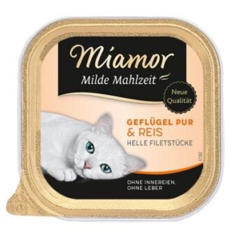 Miamor Milde Mahlzeit gazdaságos csomag 24 x 100 g - Szárnyas pur & rizs - Kisállat kiegészítők webáruház - állateledelek