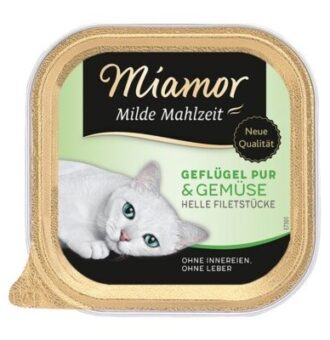 Miamor Milde Mahlzeit gazdaságos csomag 24 x 100 g - Szárnyas pur & zöldség - Kisállat kiegészítők webáruház - állateledelek