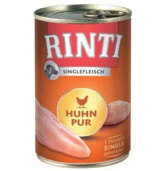 Rinti Singlefleisch 12 x 400 g - Csirke pur - Kisállat kiegészítők webáruház - állateledelek