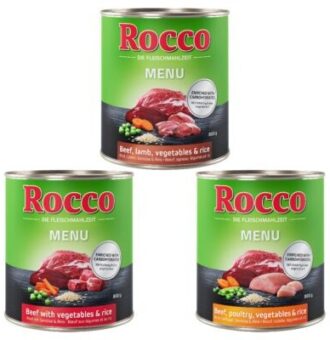 Rocco Menue óriáscsomag 24 x 800 g - Vegyes csomag 3 fajtával: marha