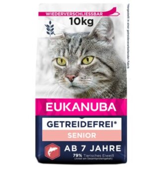 10kg Eukanuba Grain Free lazac száraz macskatáp óriási kedvezménnyel! - Senior - Kisállat kiegészítők webáruház - állateledelek