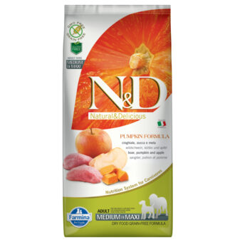 Farmina N&D Grain Free Pumpkin Adult Medium & Maxi vaddisznóval és almával - Economy csomag: 2 x 12 kg - Kisállat kiegészítők webáruház - állateledelek