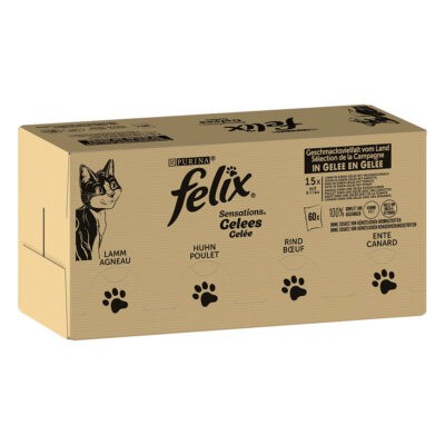 120x85g Felix Sensations húsválogatás nedves macskatáp - Kisállat kiegészítők webáruház - állateledelek