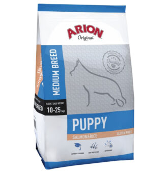 12kg Arion Original Puppy Medium Breed lazac és rizs száraz kutyatáp - Kisállat kiegészítők webáruház - állateledelek