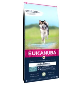 12kg Eukanuba Grain Free  Adult Large Breed bárány száraz kutyatáp óriási árengedménnyel - Kisállat kiegészítők webáruház - állateledelek