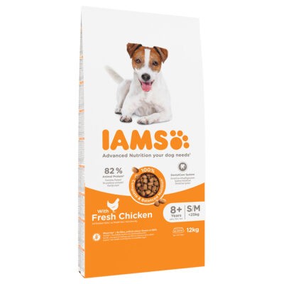 12kg IAMS for Vitality Senior & Mature Small Medium csirke száraz kutyatáp 10% árengedménnyel - Kisállat kiegészítők webáruház - állateledelek