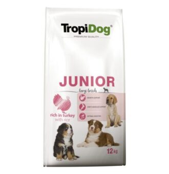 2x12kg Tropidog Premium Junior Large pulyka & rizs száraz kutyatáp - Kisállat kiegészítők webáruház - állateledelek