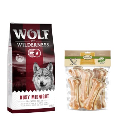 12kg Wolf of Wilderness "Ruby Midnight" - marha & nyúl száraz kutyatáp+750g 15cm-es Lukullus csirke rágócsont kutyáknak ingyen - Kisállat kiegészítők webáruház - állateledelek