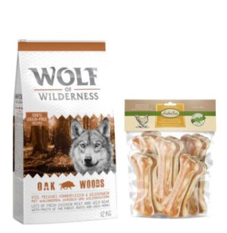 12kg Wolf of Wilderness Adult 'Oak Woods' - vaddisznó száraz kutyatáp+750g 15cm-es Lukullus csirke rágócsont kutyáknak ingyen - Kisállat kiegészítők webáruház - állateledelek