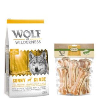 12kg Wolf of Wilderness Adult 'Sunny Glade' - szarvas száraz kutyatáp+750g 15cm-es Lukullus csirke rágócsont kutyáknak ingyen - Kisállat kiegészítők webáruház - állateledelek