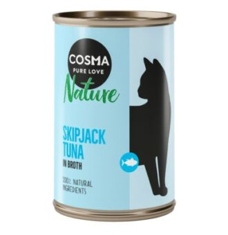 12x140g Cosma Nature nedves macskatáp- Skipjack tonhal - Kisállat kiegészítők webáruház - állateledelek