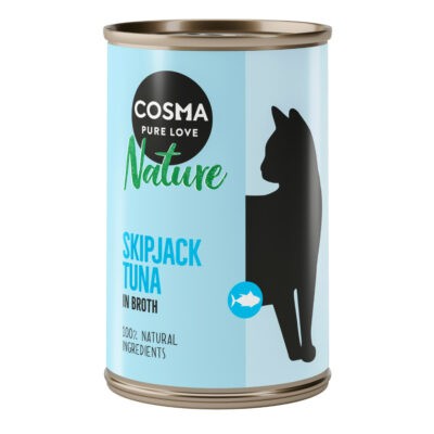 12x140g Cosma Nature nedves macskatáp- Skipjack tonhal - Kisállat kiegészítők webáruház - állateledelek