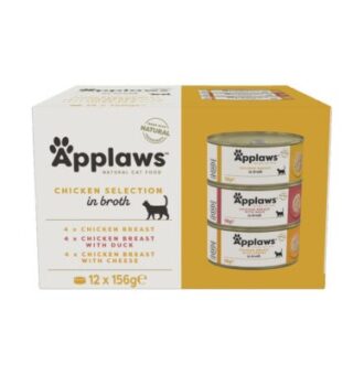 12x156g Applaws csirke húslében nedves macskatáp - Kisállat kiegészítők webáruház - állateledelek